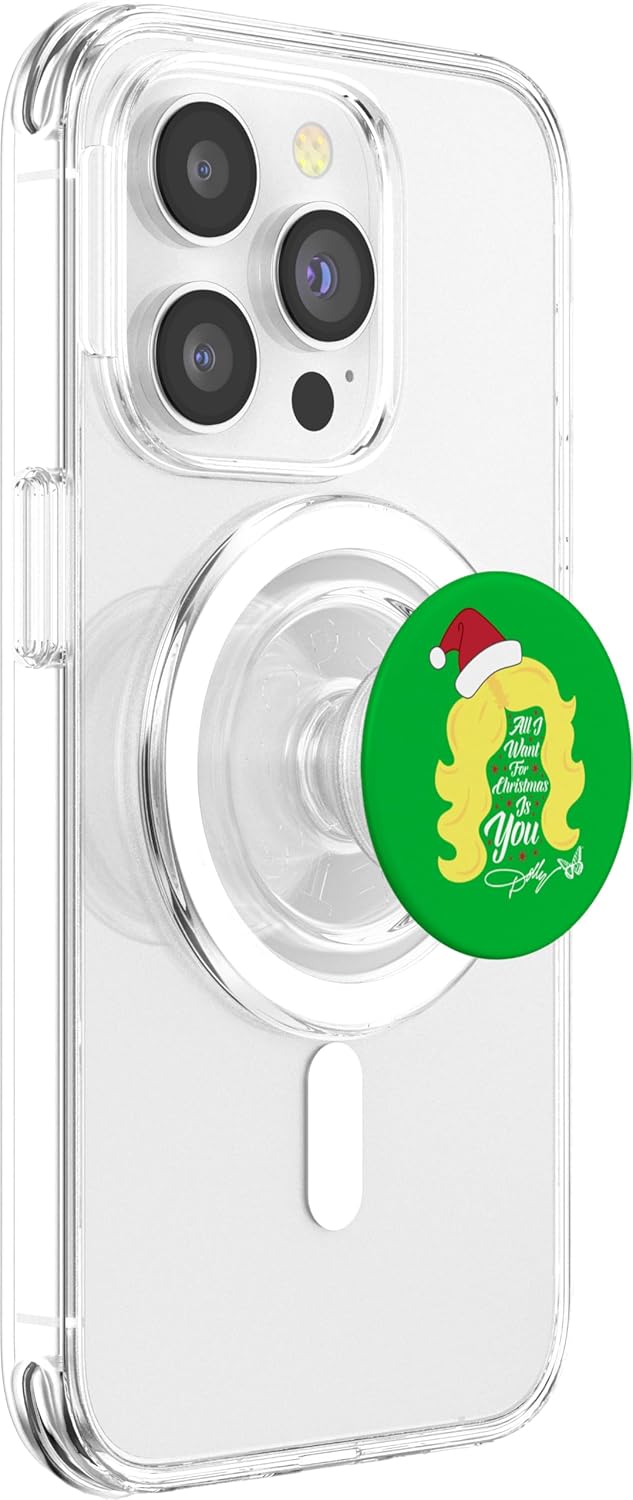 All I Want Christmas Dolly Wig PopSockets MagSafe PopGrip for iPhone