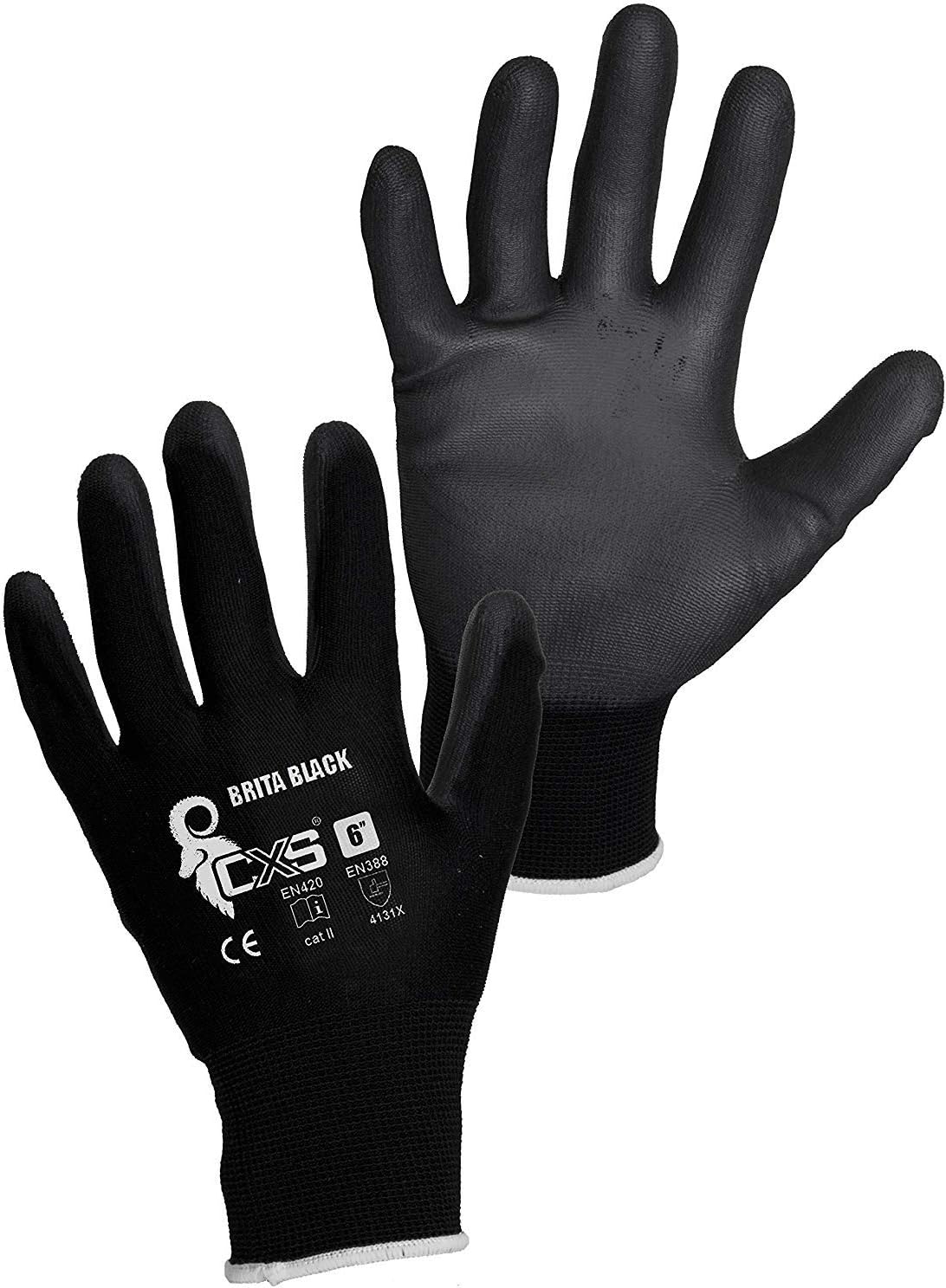 ASPRO Arbeitshandschuhe 10 Paar Größe 8 (M) GartenhandschuheSchwarze