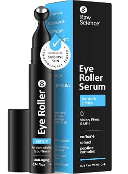 Eye Serum for Puffy Eyes & Dark Circles Under Eye Treatment, Caffeine, Niacinamide, Hyaluronic Acid, Retinol, Instant Moisturizer instead Eye Cream, Under Eye Bags & Puffiness, Eye Skin Care, 0.74 OZ