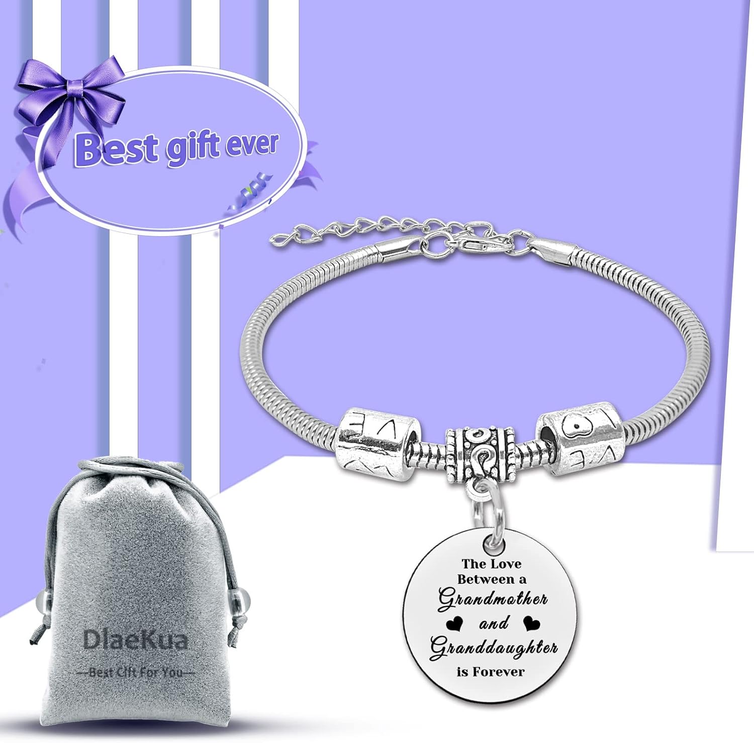 Granddaughter Gifts from Grandma Bracelet for Grandma Granddaughter Gift The Love Between Grandmother and Granddaughter is Forever Bracelet Grandma Birthday Gift from Granddaughter Christmas Gift - Image 7