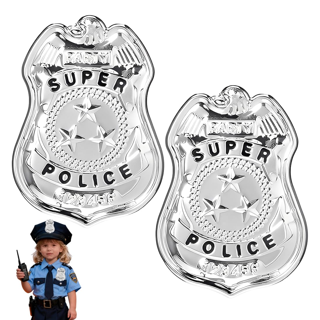 Spilla della polizia per travestimento fingere di giocare poliziotto donna cordicino sulla catena per Halloween SWAT FBI Dress Up - Giochi e Prodotti per l'Età Evolutiva Spilla della polizia per travestimento fingere di giocare poliziotto donna cordicino sulla catena per Halloween SWAT FBI Dress Up - Giochi e Prodotti per l'Età Evolutiva