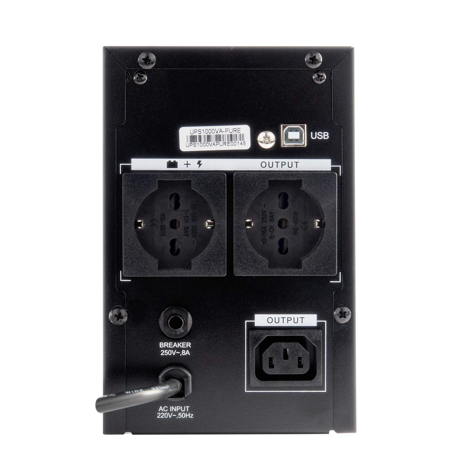 Vultech GS-1000VA PRO 1000VA 3AC outlet(s) Compact Black uninterruptible power supply (UPS