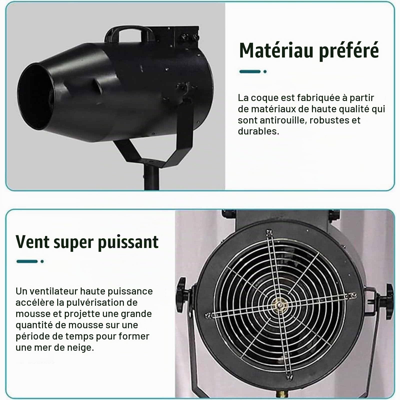 Machine à Mousse De Grande Taille 1000 W, Machine à Mousse Pour Soirée,Jet De Mousse Pour Effets De Scène, Distance De 6 à 10 M/Zone De 80 ㎡ Pour Fêtes En Extérieur