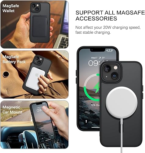 Miniatura 2 de BENTOBEN Funda magnética para iPhone 14 Plus compatible con Magsafe Funda protectora translúcida mate para iPhone 14 Plus, delgada, a prueba de