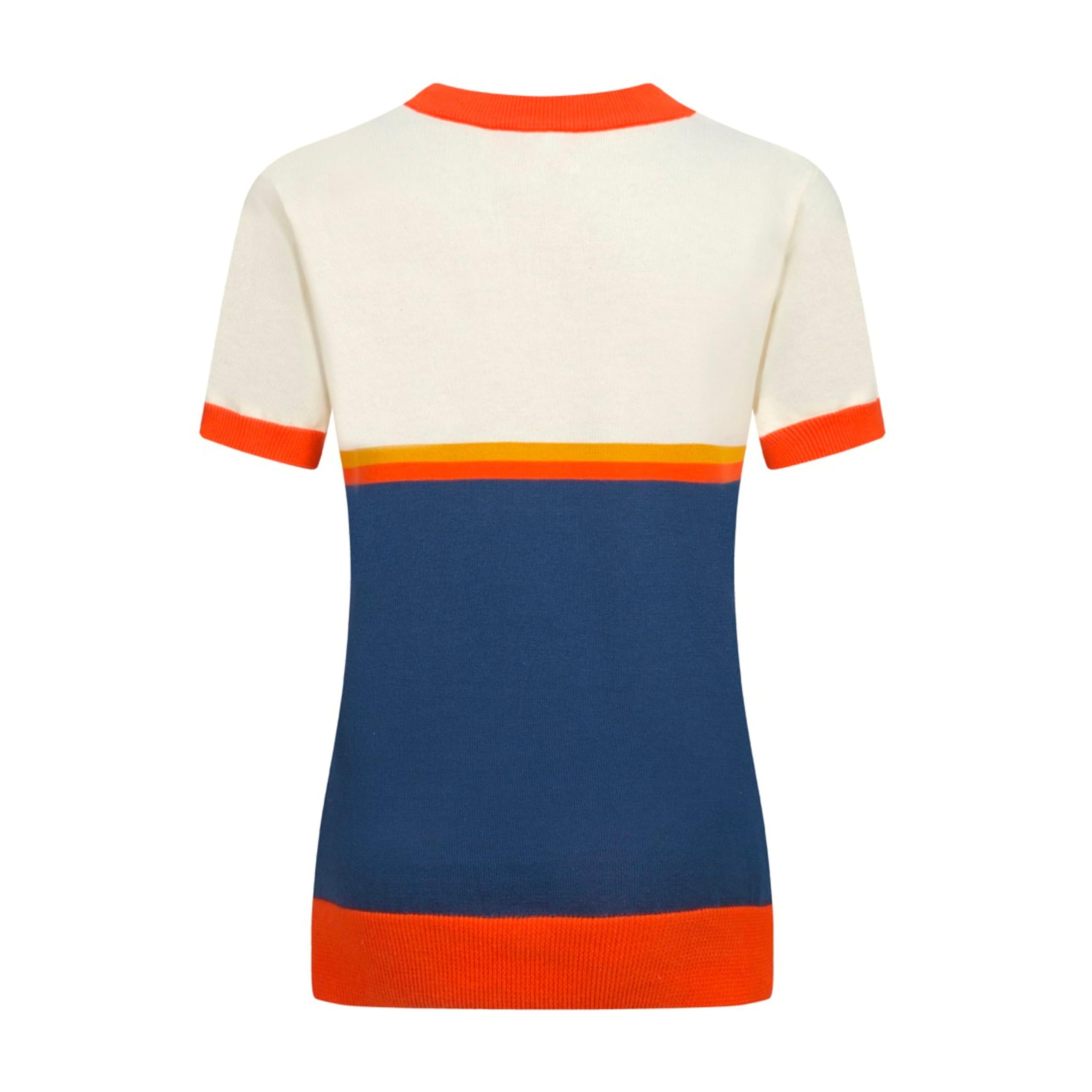 OXKNIT Camiseta de manga corta para mujer, color a juego, diseño de pájaro dulce a rayas de punto de algodón