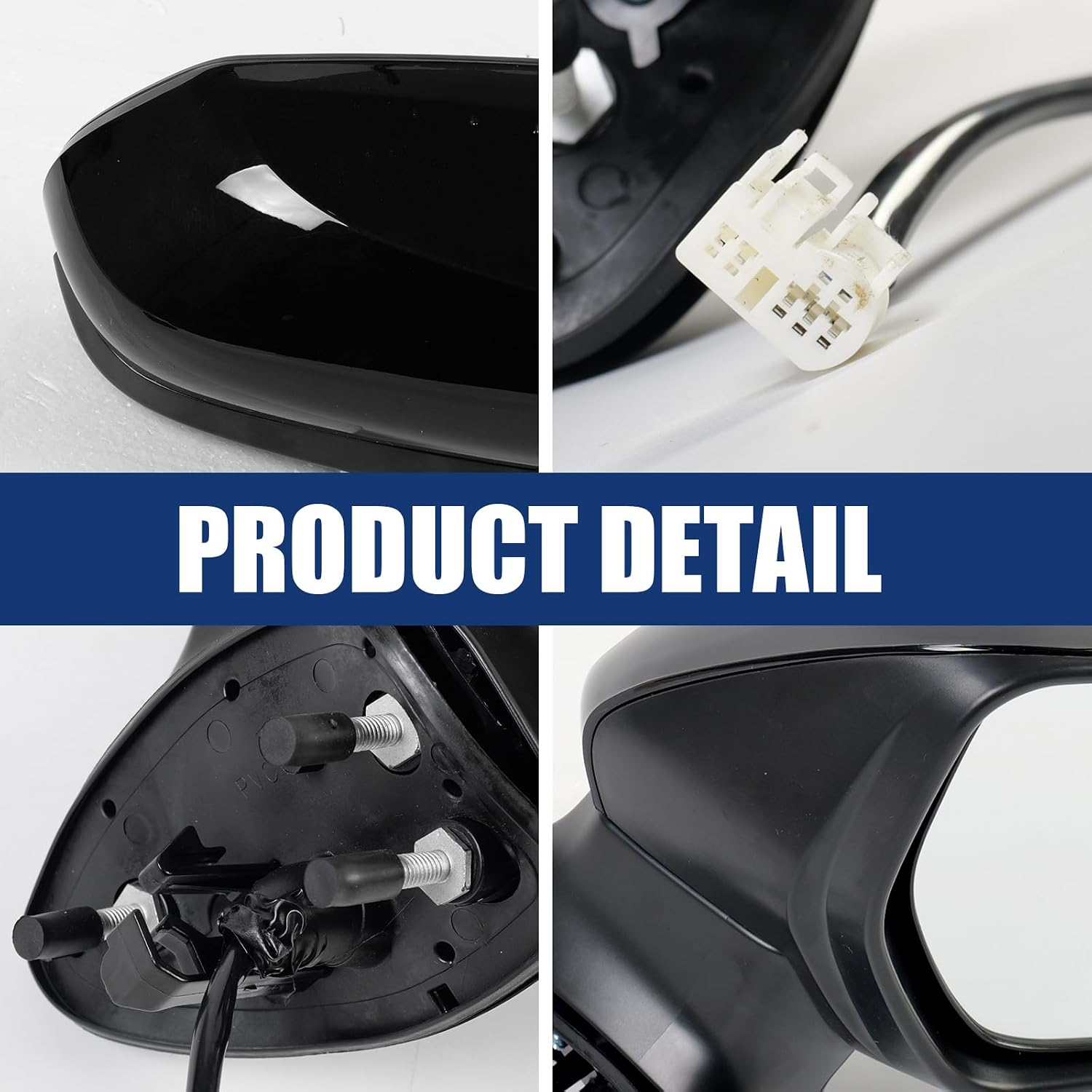 Passenger Right 3Pins Side Mirror Assembly Replace for Toyota Camry 2018-2022, Non-Heated, Manual Folding, Power Adjustable, Replace 8791006800, Black
