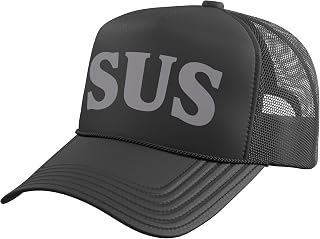 SUS Viral Slang Word Retro Style Trucker Hat with Adjustable Mesh Back