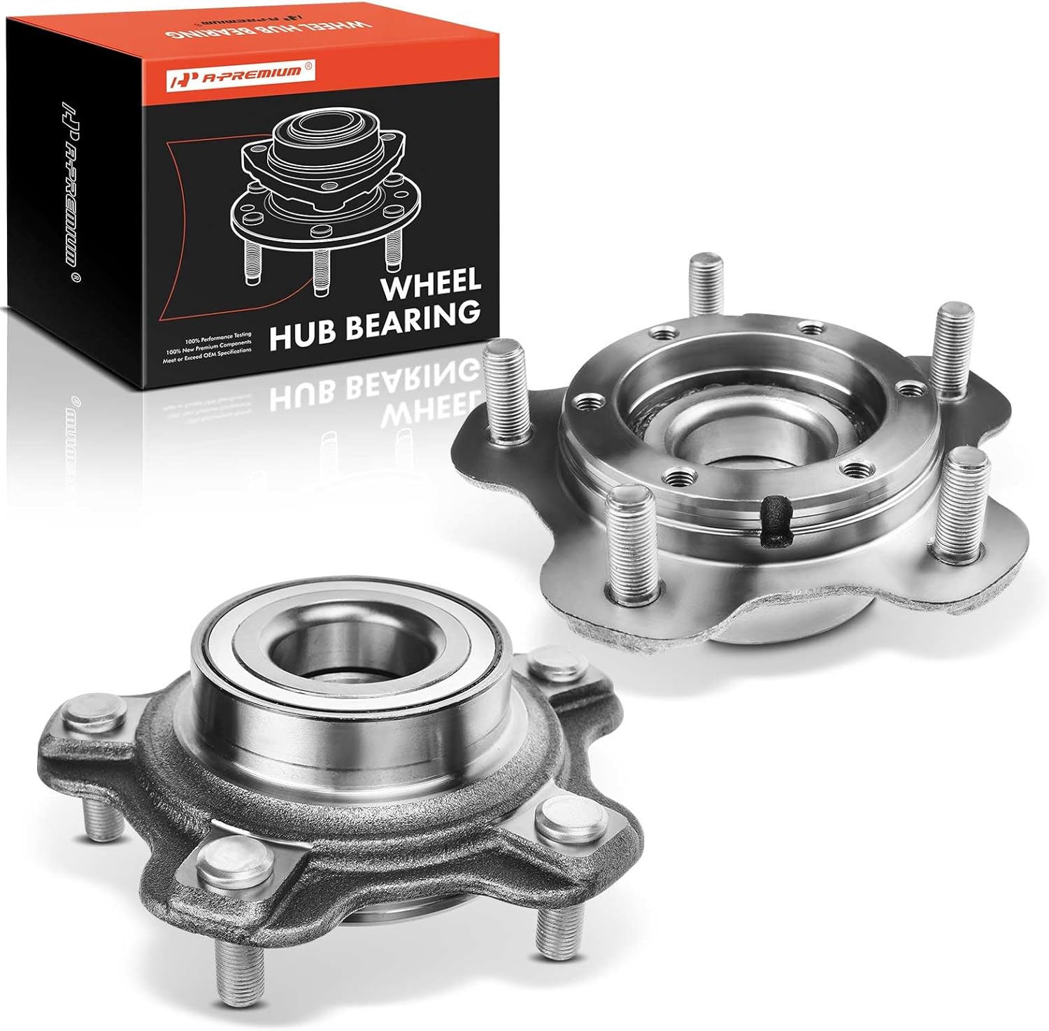 A-Premium 2 x Front Wheel Bearing and Hub Assembly with 5-Lug Compatible with Chevrolet Tracker 2001-2004, Suzuki Vitara 2001-2004, XL-7 2002-2006, Grand Vitara 2001-2005