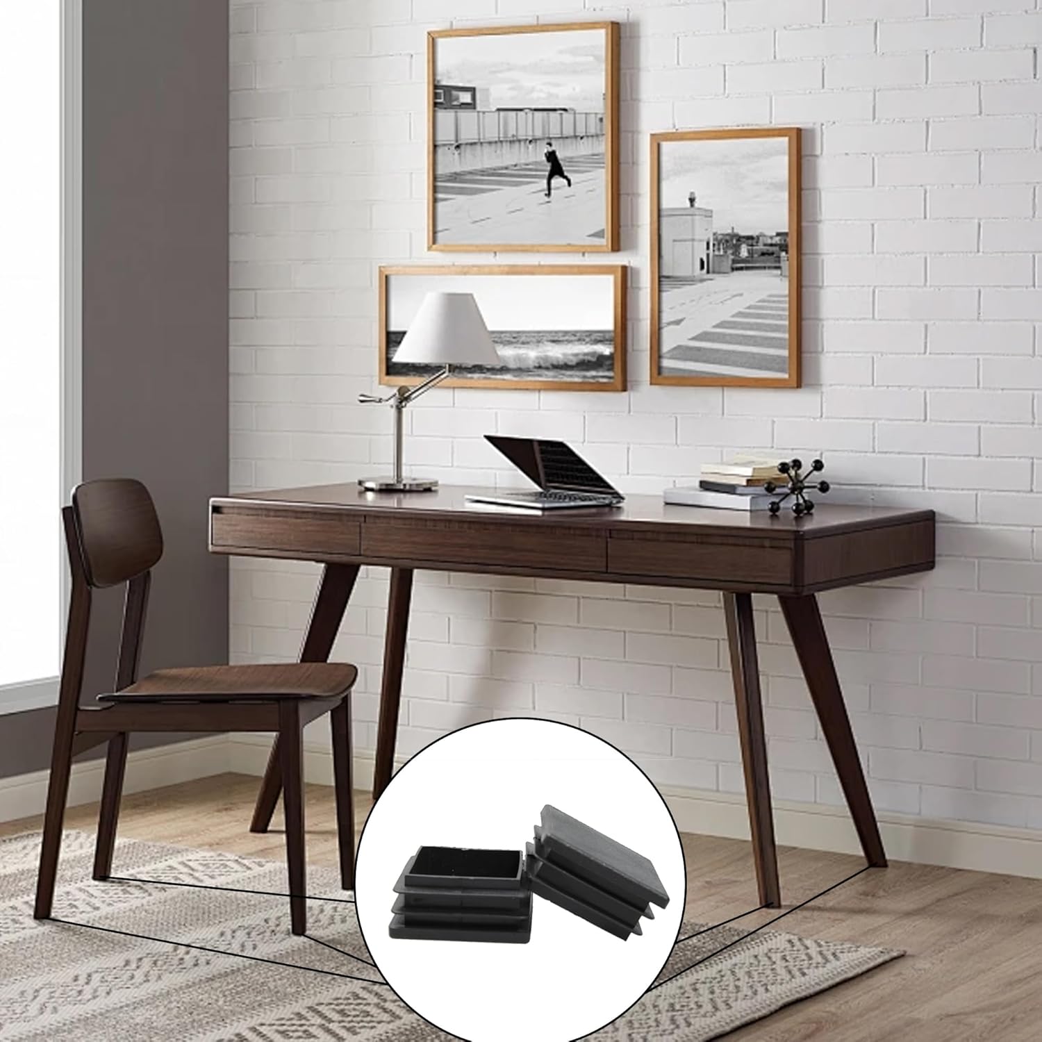 Septe 1-1/2" Square Plastic Plugs,Black Tubing End Plastic Caps for Square Tube, Chair Legs, Table Legs(30Pcs)