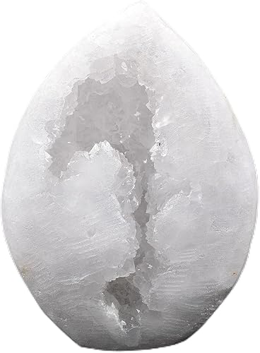 JIC Gem Geoda grande de cuarzo natural, racimo de cristal natural, druzy reiki, piedras preciosas curativas para decoración del hogar, 1.7-2.2 libras