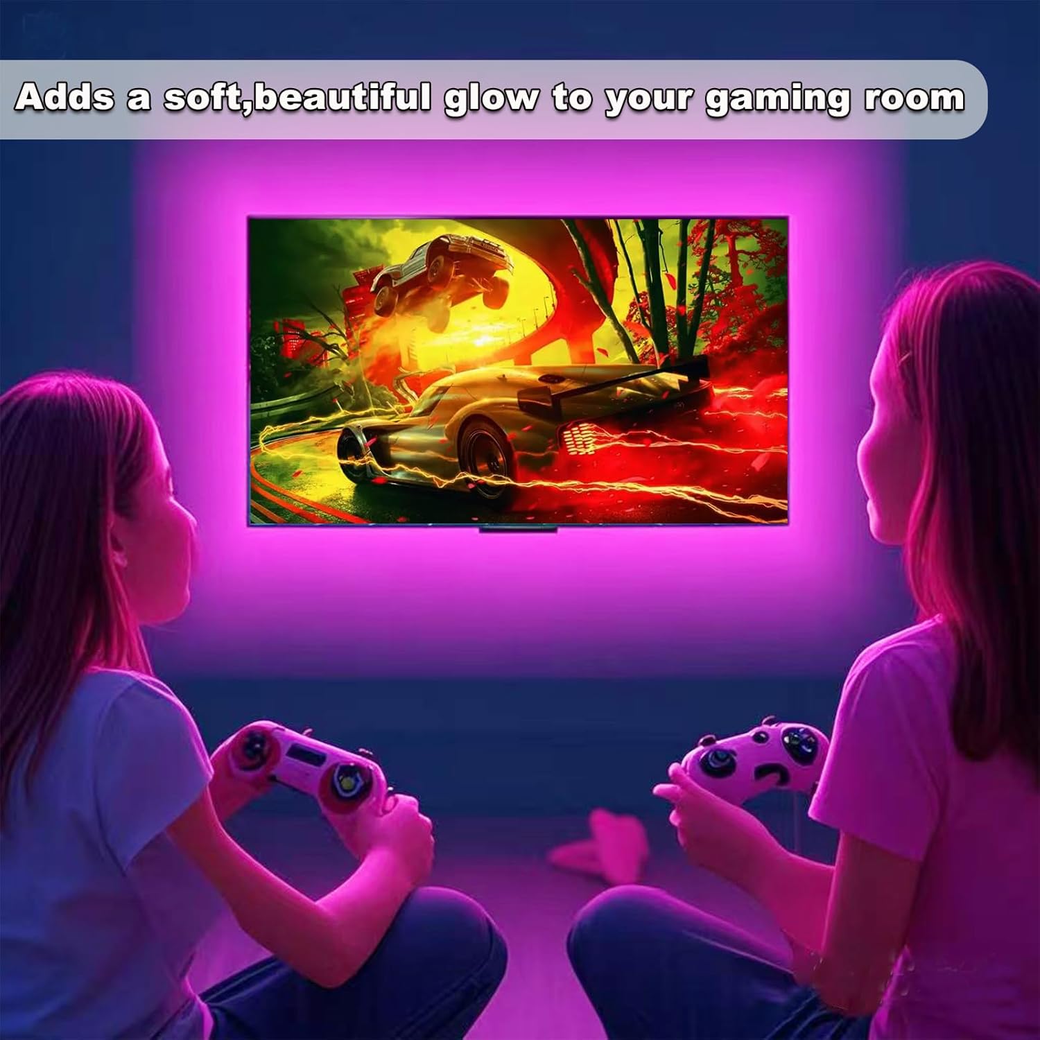 Pink LED Strip Lights USB 5V 4.9ft Small Dimmable COB Light Strip with USB Dimmer Switch for Bedroom, Gaming Setup, TV Backlighting, Vanity Mirror, DIY Crafts, Pink Room Decor