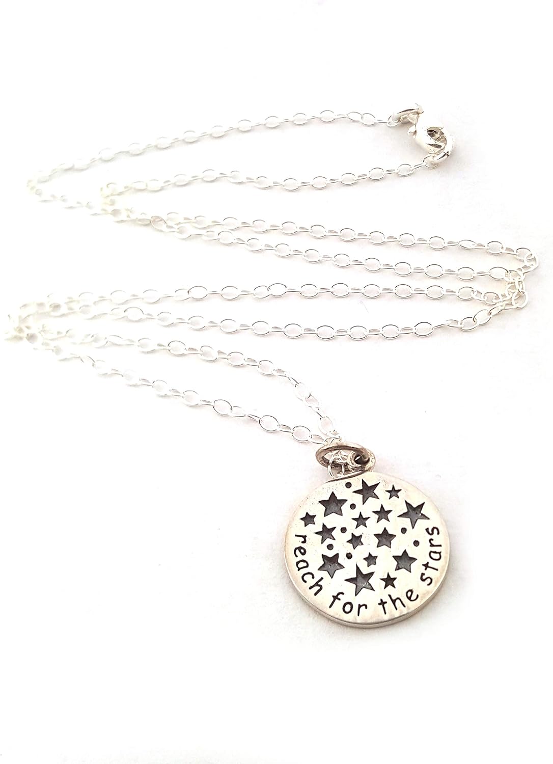 Reach for the Stars Necklace – Sterling Silver Inspirational Charm on 18” Chain, Graduation or Goal-Setting Gift for Her - Image 2