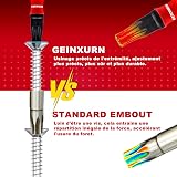 Geinxurn 68 Pieces Impact Screwdriver Bit Set (PH, TX, PZ, SL, hex), 1/4 inch Hexagonal Shaft S2 Alloy Steel 25/50/75/150 mm Bit Tips with 1Pc 75 mm Magnetic Bit Holder - 5