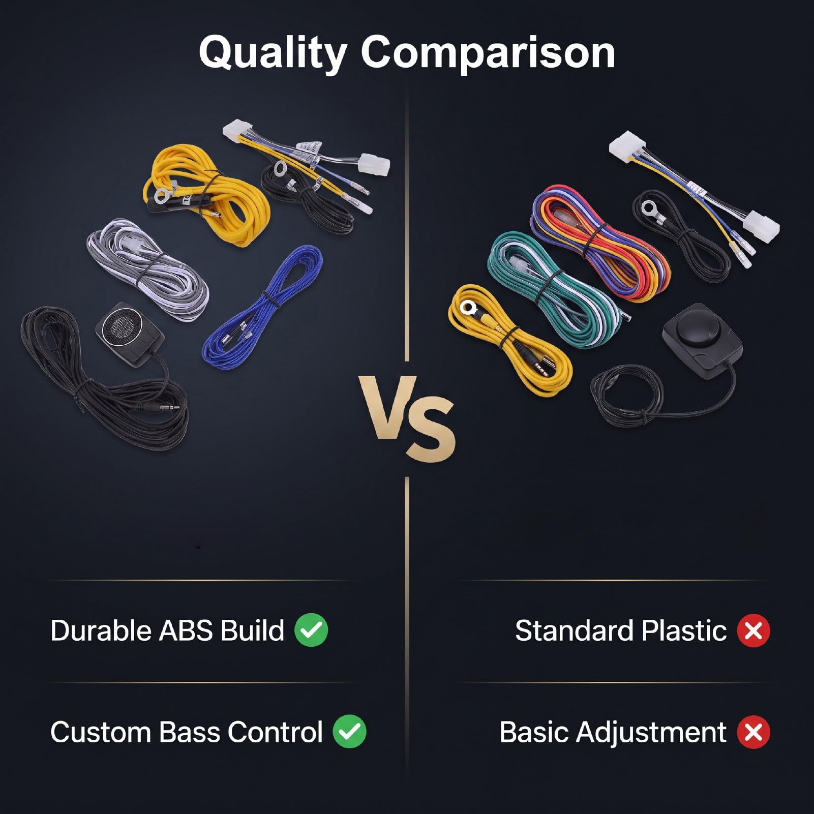 Subwoofer Control Cable, Enhanced Audio Transmission | Zaprojektowany dla MBQ 80RL, 10E, 80E, łatwy proces instalacji, mocna konstrukcja ABS
