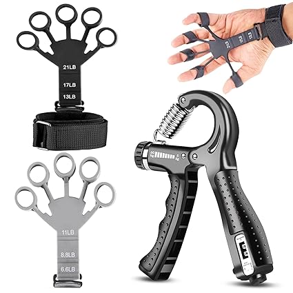 Adjustable Counter Hand Gripper, With Finger Exerciser Gripper For Veins | Gym Equipment | Hand Exercise Equipment