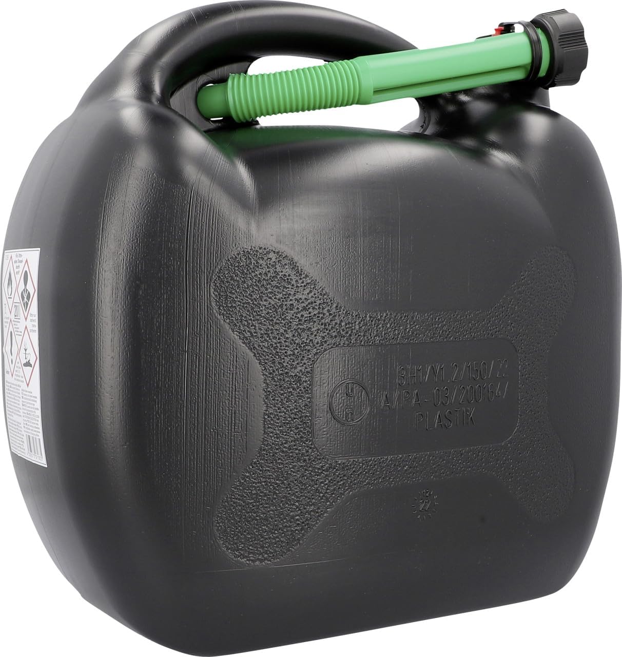 BigDean 2x Kraftstoffkanister 20 Liter Black Edition – UN-zugelassen Für Benzin & Diesel, Mit Integriertem Auslaufrohr, Kindersicher, Made In Germany