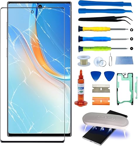 Samsung Galaxy Note 10 Plus Reemplazo de pantalla de 6.8 pulgadas 10+ Series Kit de reparación de vidrio frontal incluye adhesivo de marco,