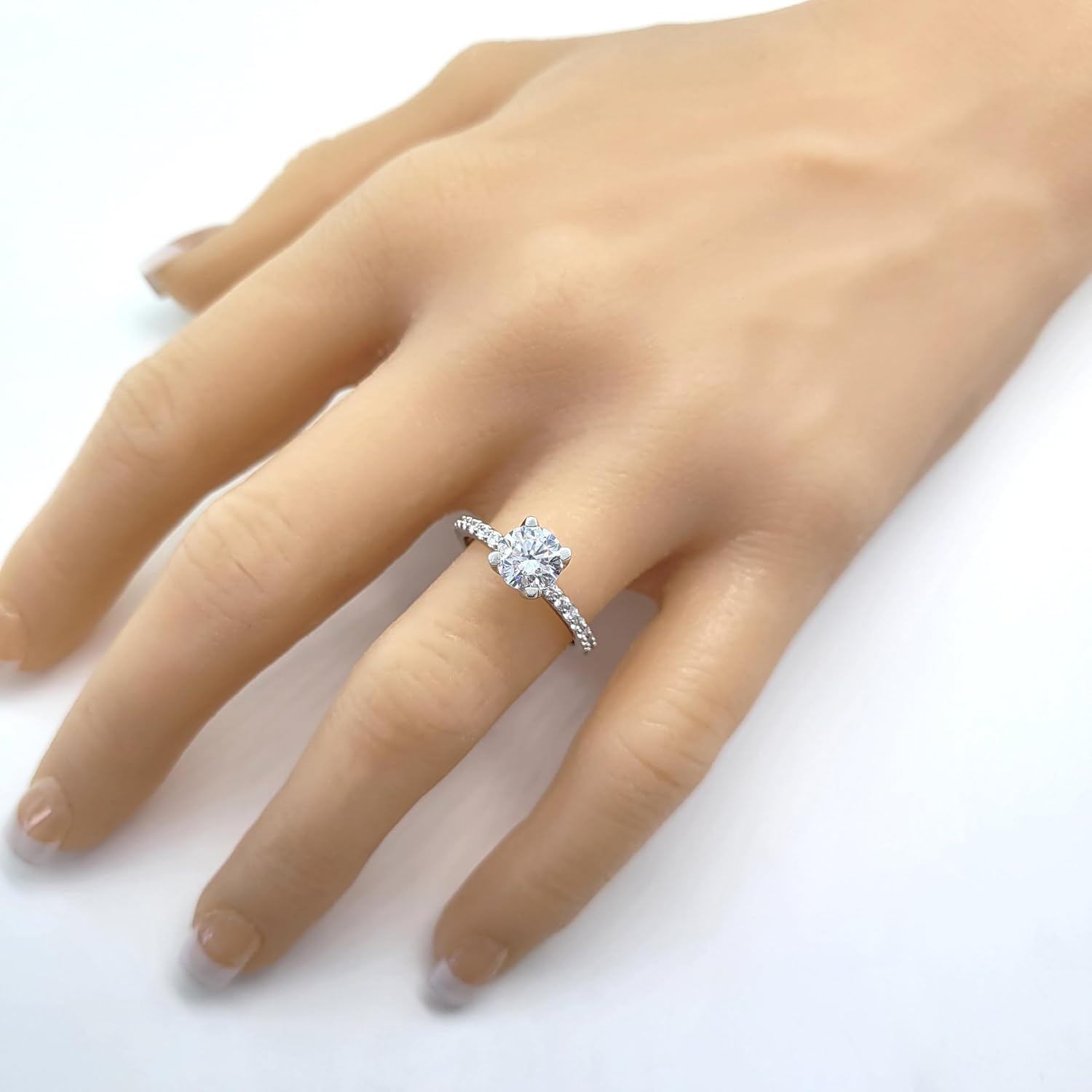 NANA Jewels 1.00ct to 4.00ct Simulated Diamond Engagement Ring Round Solitaire Sterling Silver - Image 3