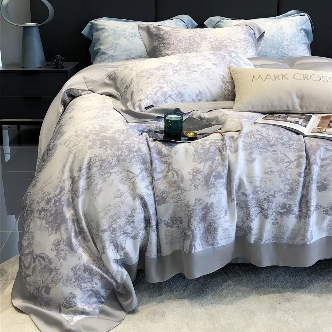 Parure de lit en coton australien haut de gamme et broderie papillon