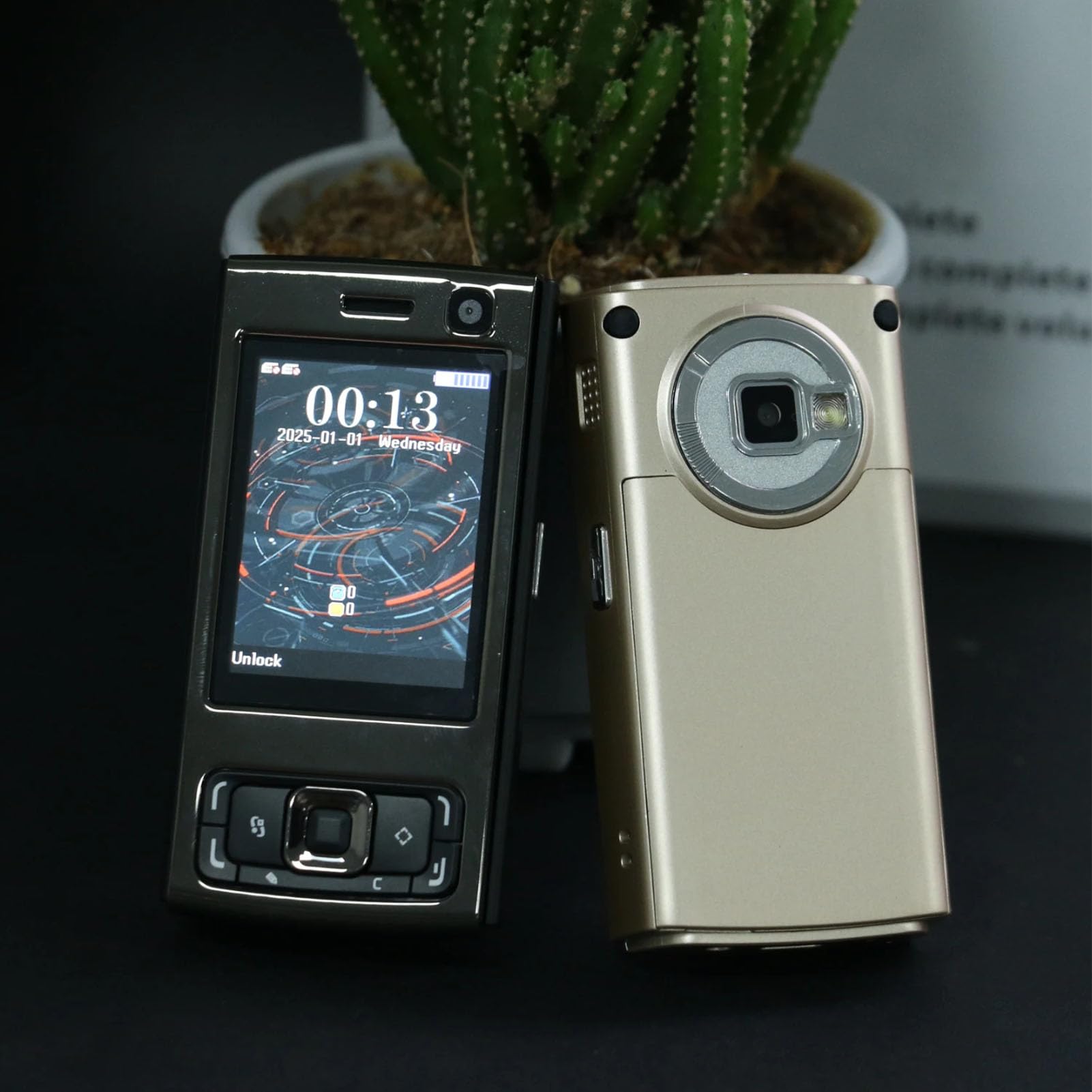 Odblokowany Telefon Suwakowy, Telefon Komórkowy 2G GSM z Ekranem 2,0 -calowym, Podwójny SIM, MP3 MP4 Player, FM Radio, dla Seniorów (BLACK)