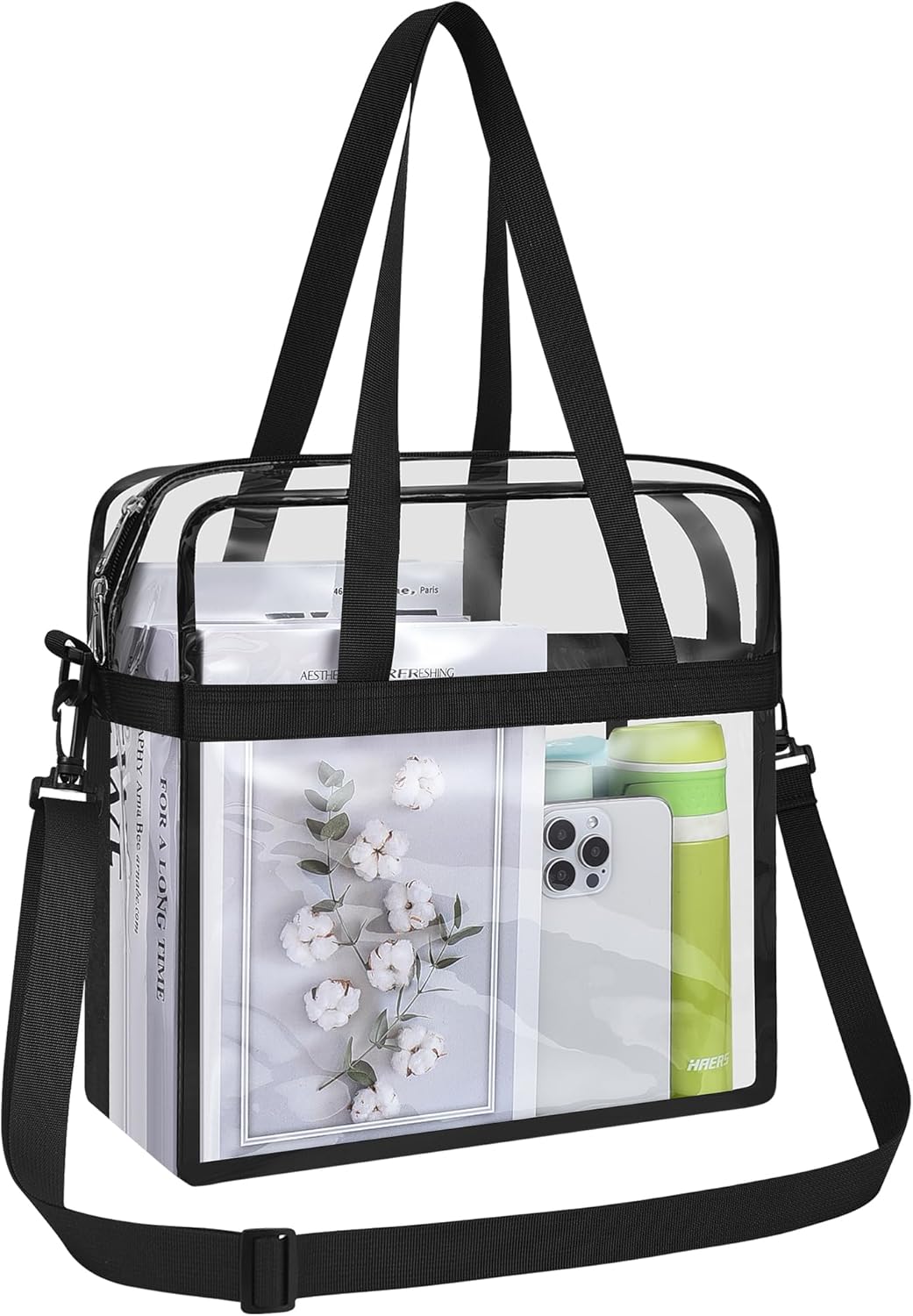 Oraben Clear Tote Bag Clear Bag Stadium Approved 12x6x12 Stadium Bag for Work, Sports Games,Gym