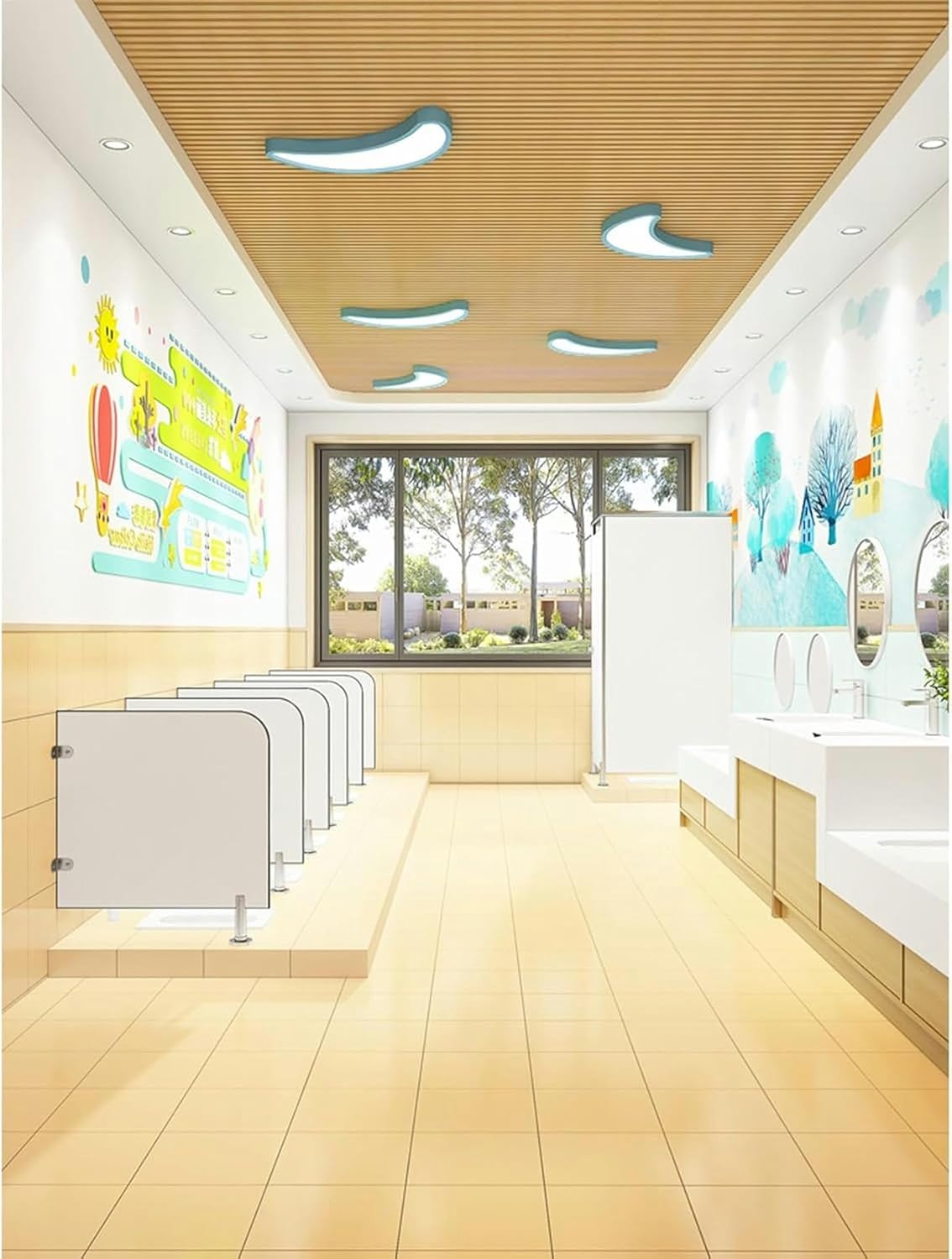 Floor-Mounted Toilet Protection Divider,Panel Urinal Privacy Screen,Childrens Urinal Screen Toilet Partition,Mens Toilet Urinal Partition,Urinal Baffle Toilet Partition,Suitable for Schools (Color