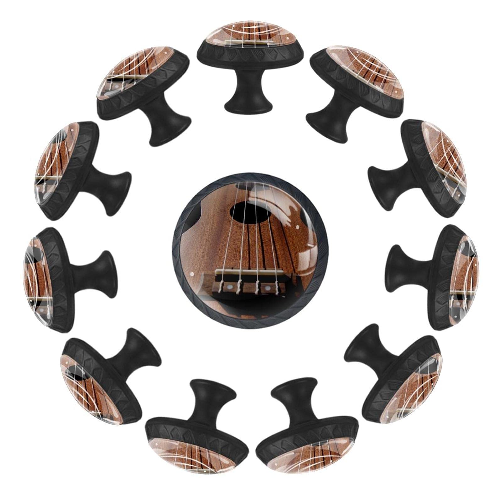 Boutons de tiroir ronds marron 35 mm lot 12 poignées meuble bois