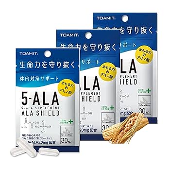 5-ALA サプリ　東亜製薬 アラシールド30粒 5-ALA 5点セット | 【TOAMIT】抗原検査キット