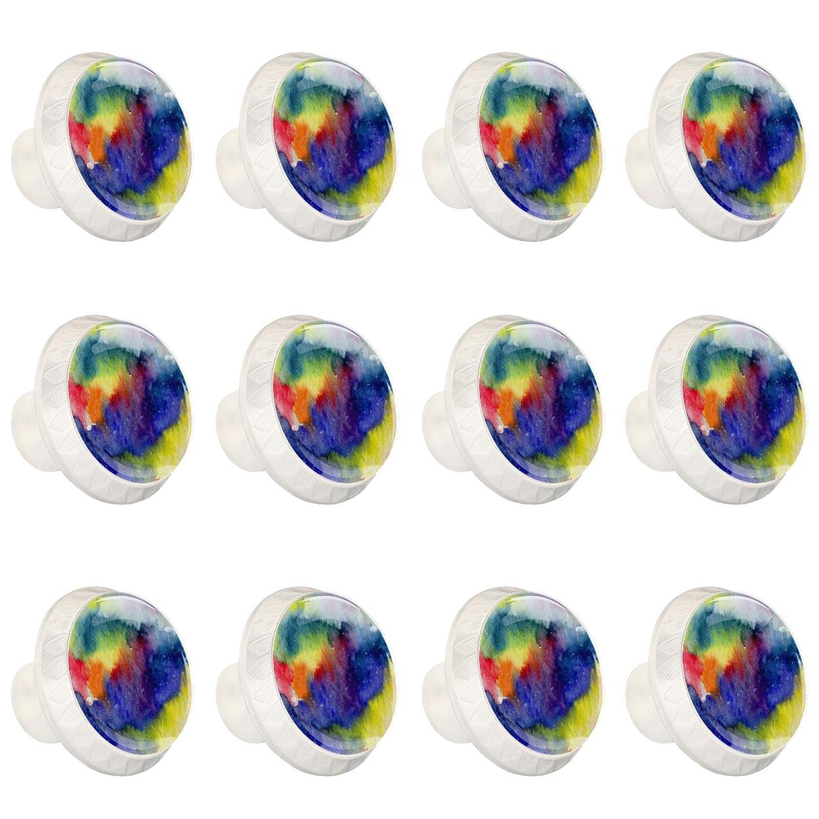 Boutons Décoratifs de Meuble Ronds au Design Abstrait Aquarelle Original