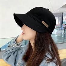 Women Wide Brim Foldable Sun Hats Summer Outdoor Beach Fisherman Hat Sunscreen Adjustable Bucket Caps