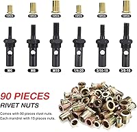 Vista 4 de AOBEN Herramienta de tuerca de remache de 14 pulgadas, kit profesional de ajuste de tuercas remachadoras manuales, ahorro de mano y diseño compacto