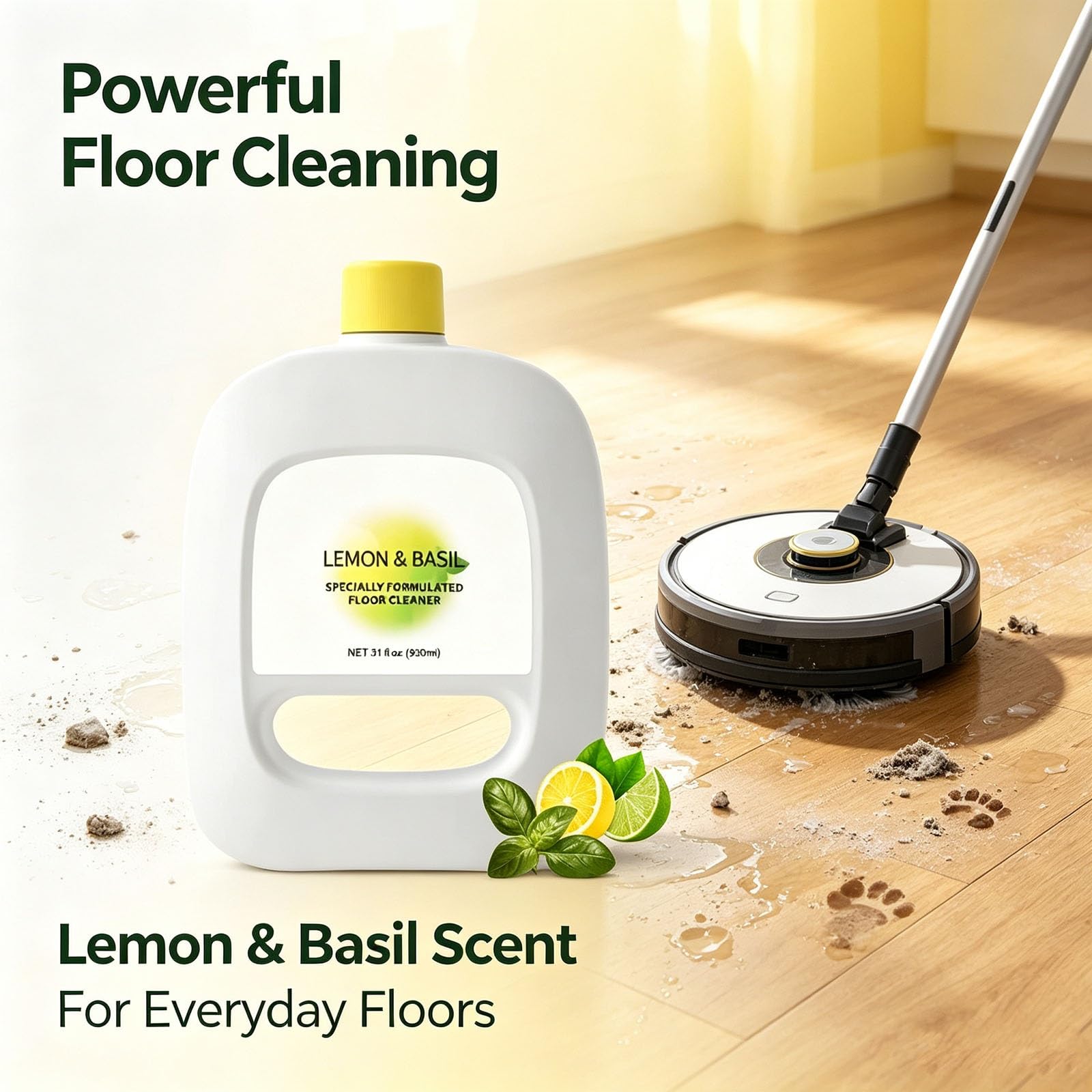 Soluzione detergente per pavimenti compatibile con Narwal Freo J Series | Profumo limone e basilico | Pulizia multisuolo | 1L(3PCS)