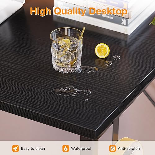 Miniatura 31 de ODK Escritorio de computadora grande de oficina, escritorio de 48 pulgadas con almacenamiento, moderno escritorio de PC con gancho para auriculares