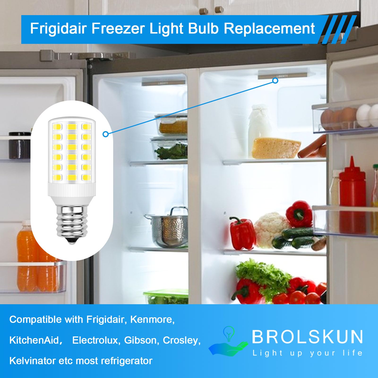 3W Appliance Bulb 5304517886 Refrigerator LED Bulb 2 Pack - E17 Base 3W ...