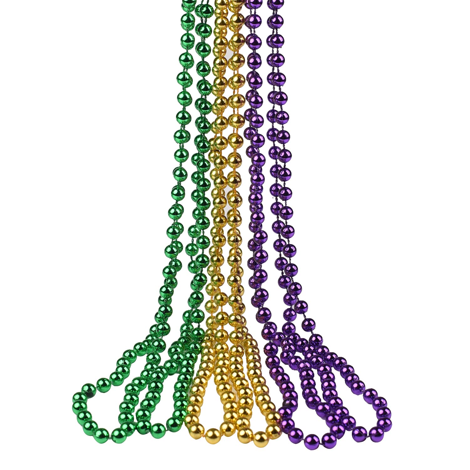 Mardi Gras Beads Necklace Assorted Beaded Necklace Carnival Necklace Neon Colorful Pearl String for Costume Accessories