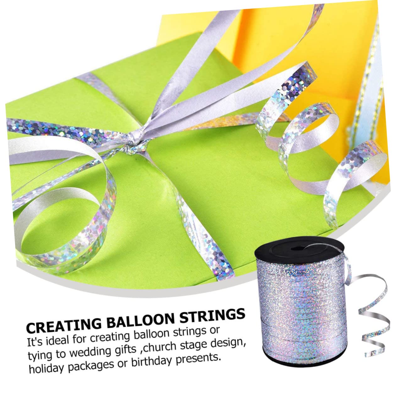 Didiseaon 2 Rollos Cinta decoración navideña natal decoração cinta decorativa cintas de globos flores cintas decorativas de globos cinta de globo que se encrespa un rollo Decorar Metal