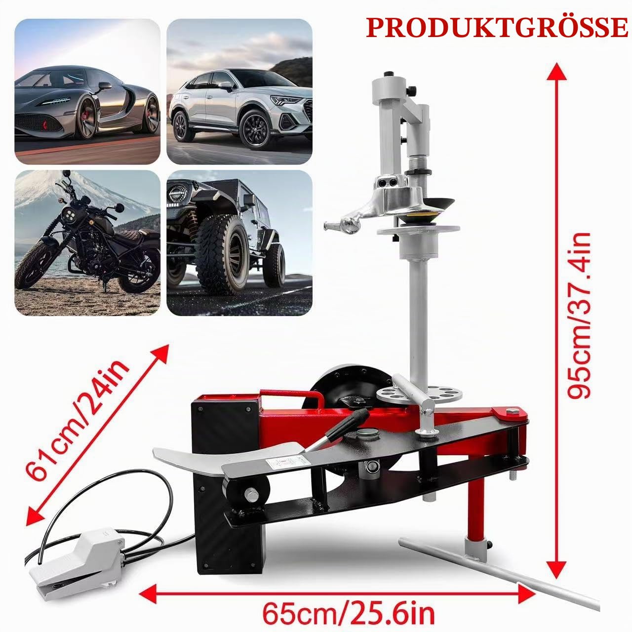 Generisch Manuelle Reifenmontiermaschine Reifenmontiermaschine Radmontiermaschine Perfekt für Outdoor & Mobile Autoreparaturen