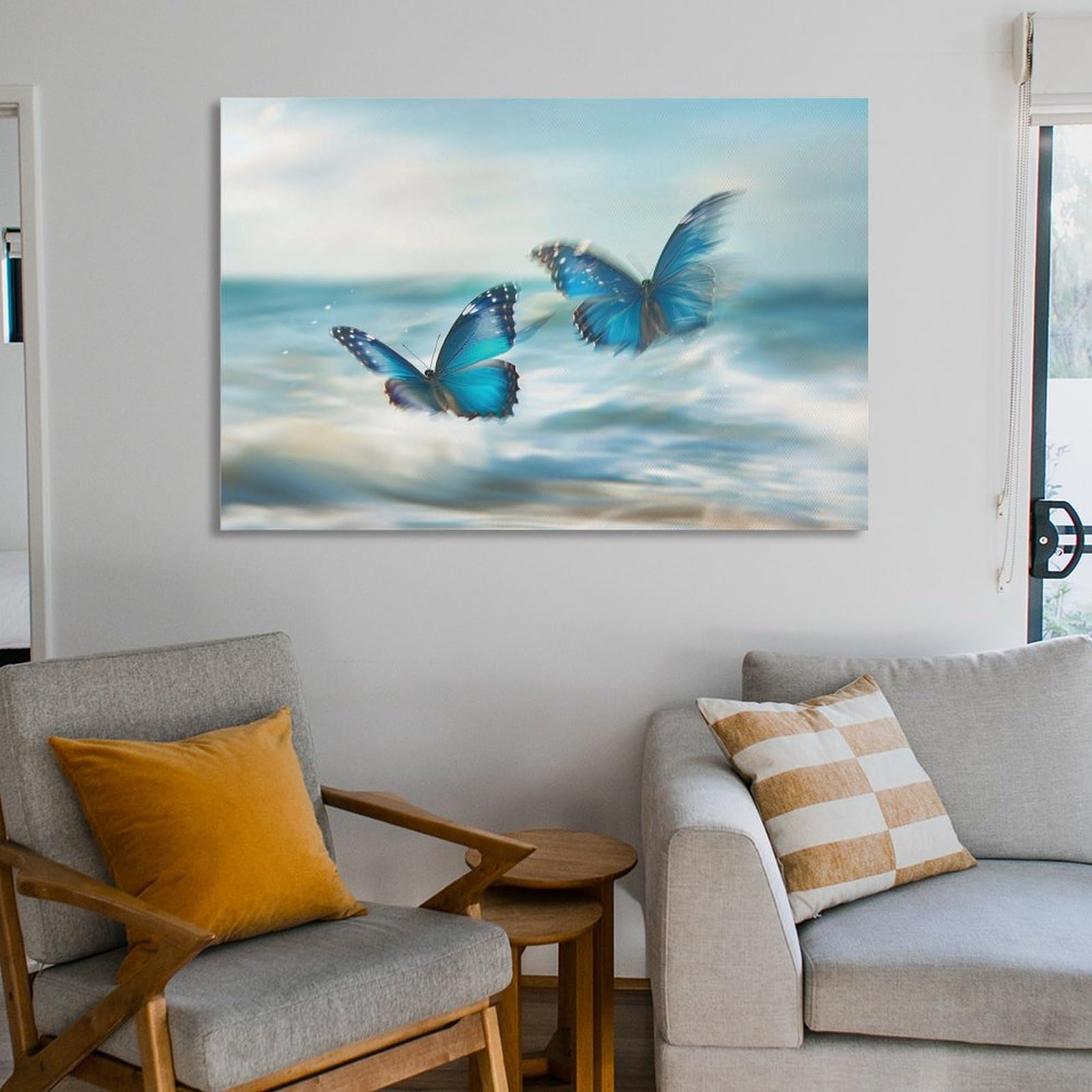 絵画 ★あつ★ 青の魔法 985 他2 点 原画 アート Amazon.co.jp: 絵画 2 つの美しい青い蝶 アートパネル ポスター