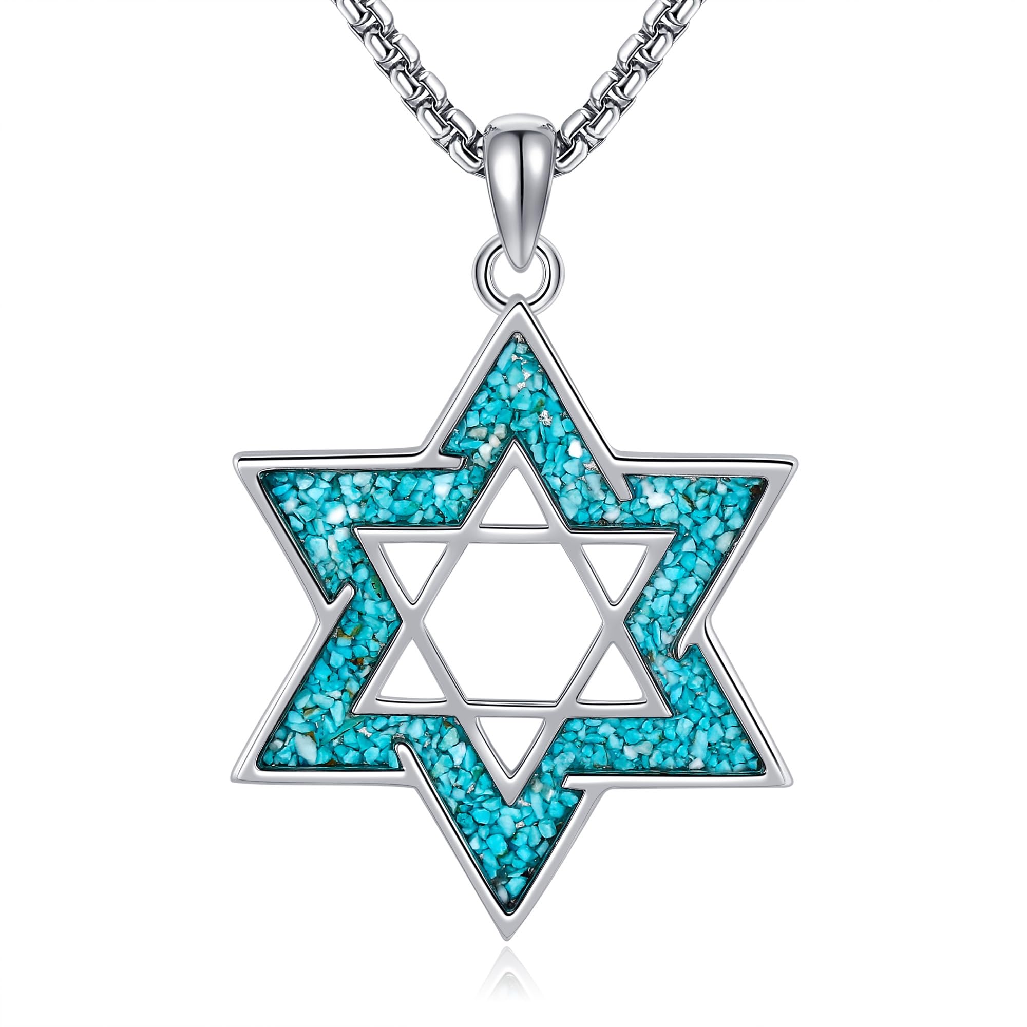 Collana con stella di David, in argento Sterling con stella di ebraico, idea regalo per uomini