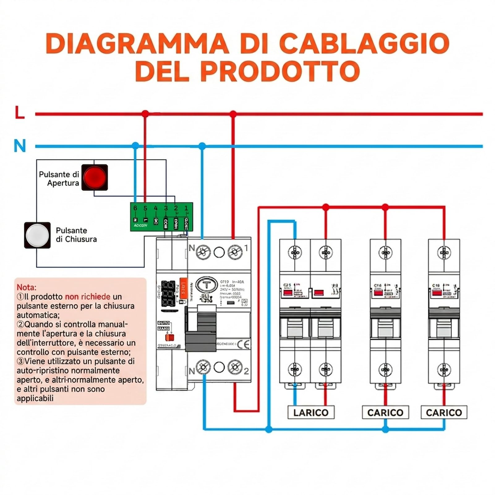 40A Salvavita con riarmo automatico Interruttore differenziale a riarmo automatico Differenziale riarmo automatico RCCB tipo A con display 220V 2P riarmo automatico in modalità auto.