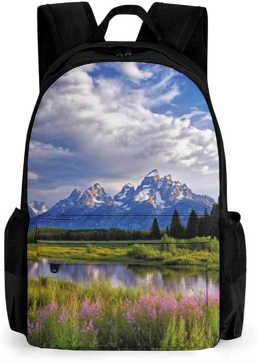 Mochila para portátil de 16 pulgadas del Parque Nacional Grand Teton para hombres y mujeres | Mochila escolar de moda, mochila de viaje, mochila duradera de poliéster 600D para trabajo, senderismo, mochila deportiva de gran capacidad