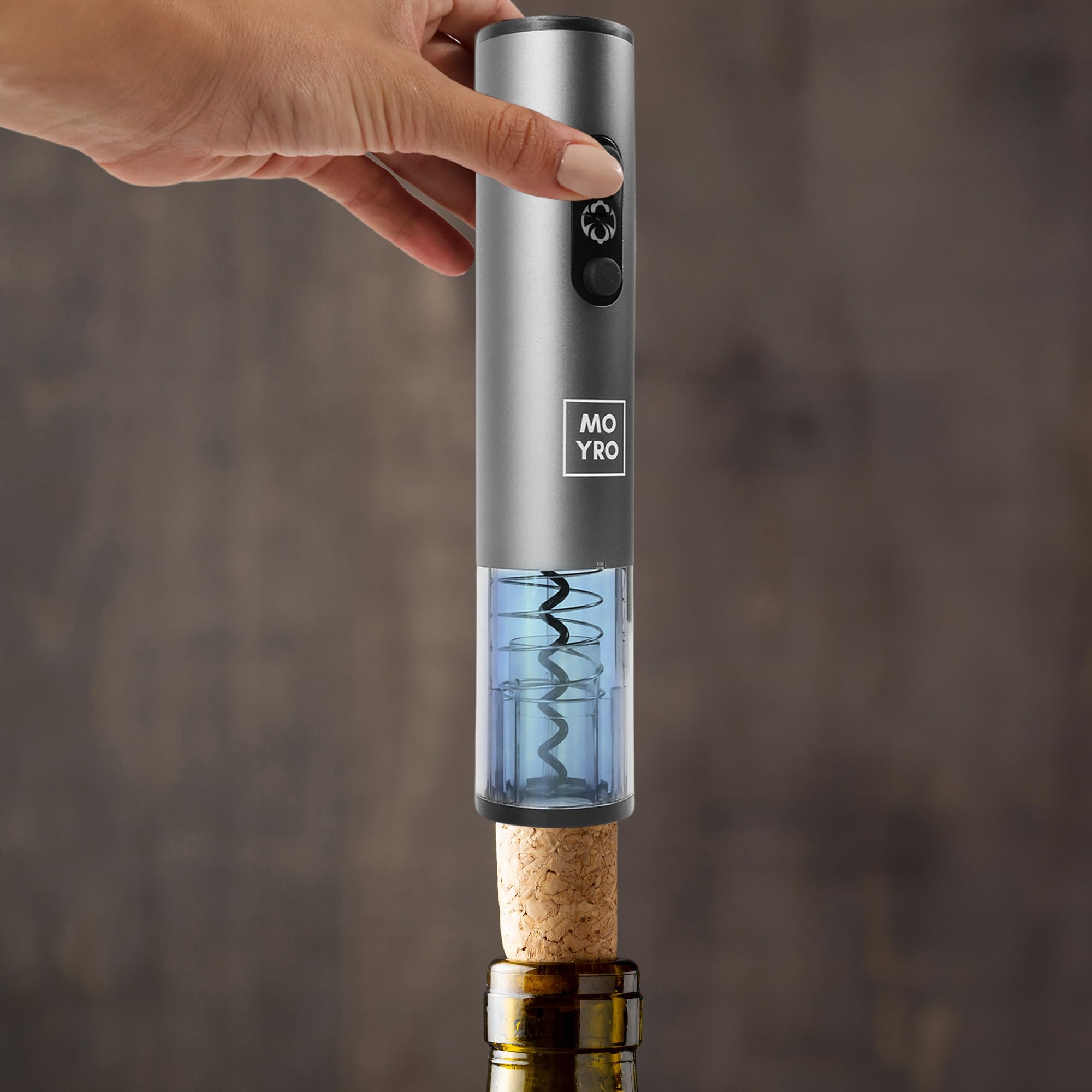 Sacacorchos Eléctrico, Abridor de Vino Automatico Profesional 4 en 1 con Cortacapsulas Botella, Vertedor de Vino, Tapón de Vino de Vacío, Funciona con 4 Pilas AA (no incluidas).