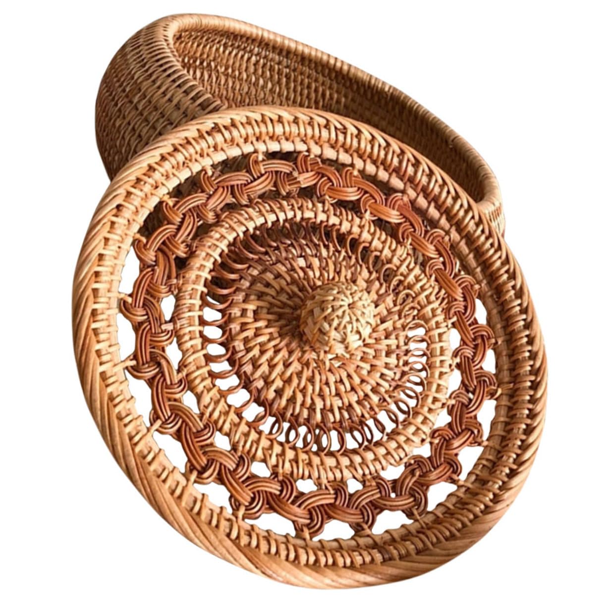 Amosfun Scatola Porta Dolci Coperchio come Regalo di Compleanno Robusta e Capiente in Rattan Intrecciato per Snack e Dolcetti lo Studio