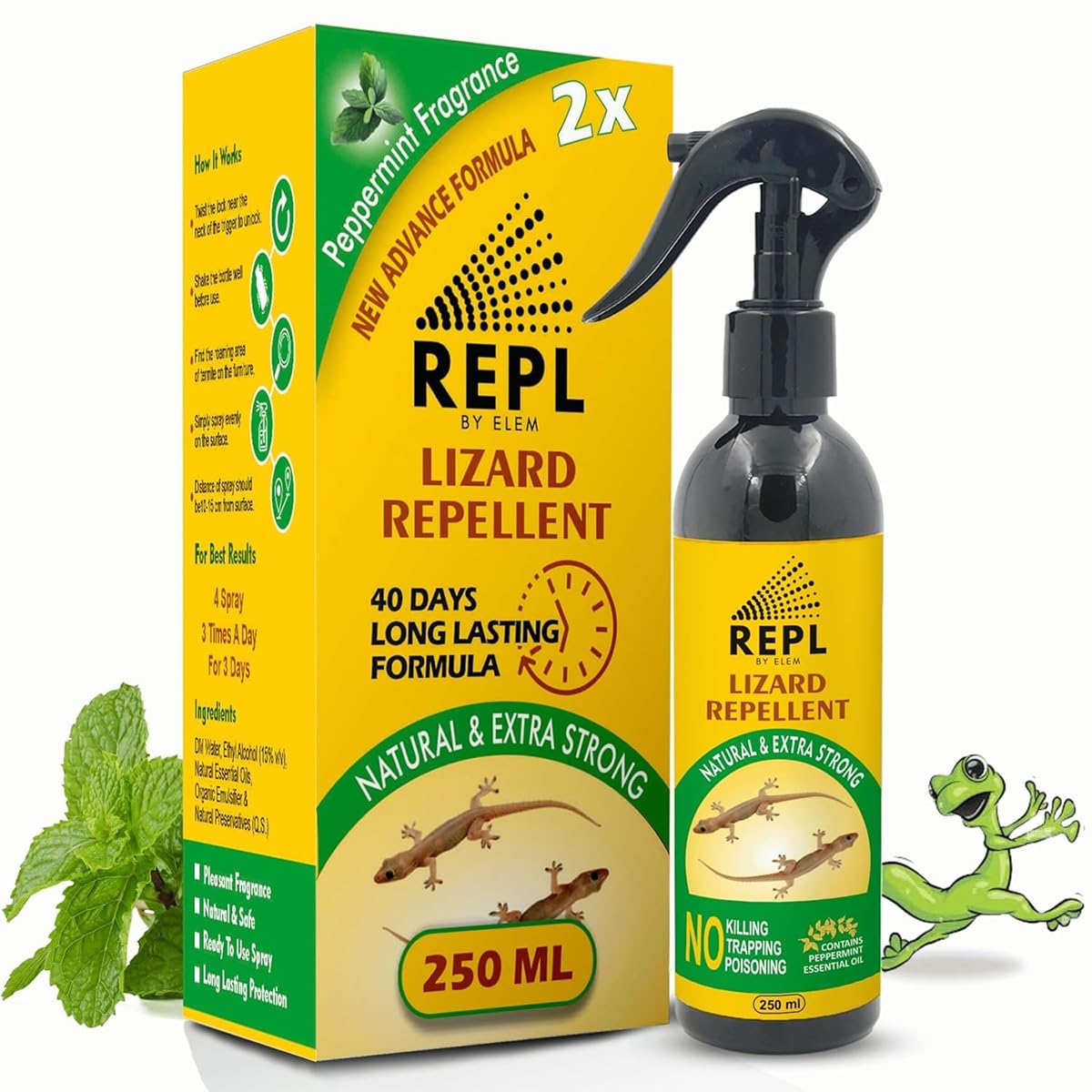 Repl Lizard Repellent Spray(250ml) |Powerful Indoor & Outdoor Protection Up to 40 Days |Peppermint Oil Formula |Keeps Lizards Away Naturally |Safe for Kids, Pets & Family |Non-Toxic & Easy to Use-picture-16