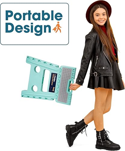 Miniatura 197 de Flottian Taburete plegable de 18 pulgadas para adultos y niños con capacidad para hasta 300 libras, taburetes plegables antideslizantes con asa,