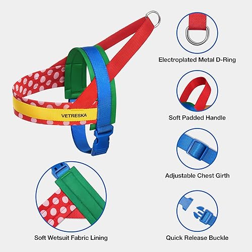 Miniatura 5 de VETRESKA Arnés sin tirones para perros pequeños, juego de arnés y correa para perro fácil de caminar, arnés para cachorros para caminar y entrenar,