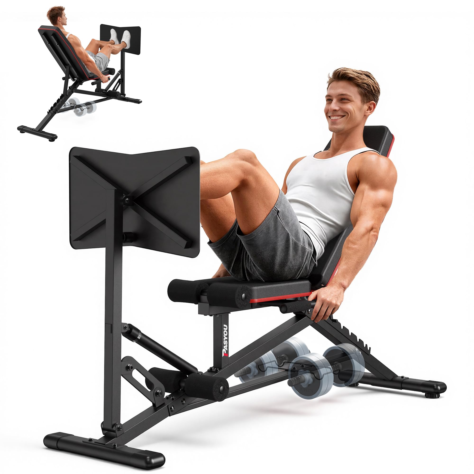 Photo 1 of ****Parts only****

PASYOU Leg Press Machine, Adjustable Weight Bench with Leg Extension, 1300LBS Weight Capacity Leg Press Machines for Home Gym Full Body Exercise, Leg Workout Equipment with Dumbbell Rack