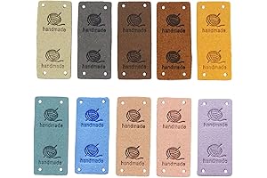 Handmade By Tags 50 Pcs Faux Leather Label
