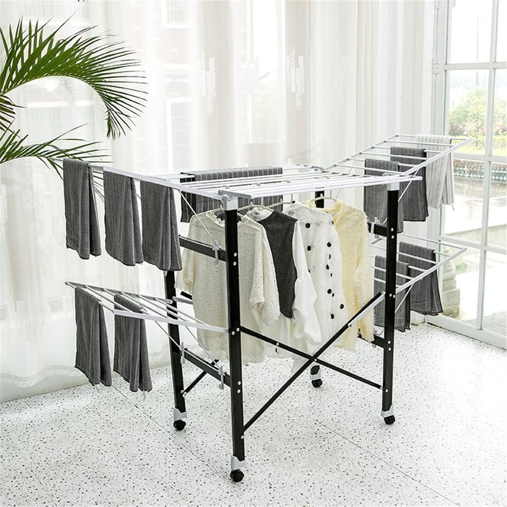 Aluminum Alloy Floor Drying Rack Bedroom Folding Multi-Style Indoor Metal Clothes Balcony Quilt