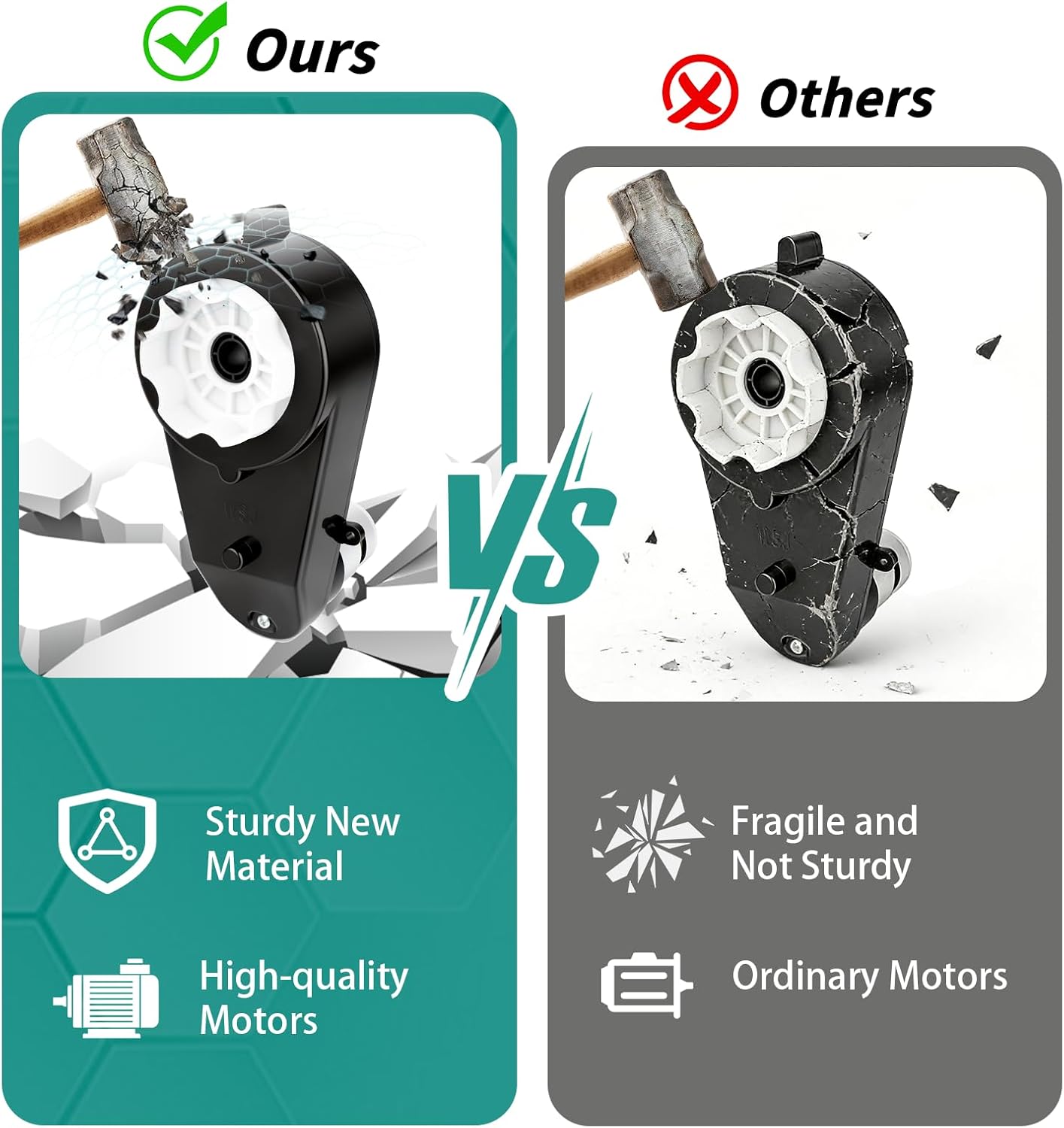 2PCS 24V RS555 40000RPM Gearbox Motor, High Speed Power Wheels Upgrade Kit, Motor Drive Engine for Kids Ride on Car, 12V/18V/24V High Torque Electric Motor Conversion Replacement (24V40000RPM)